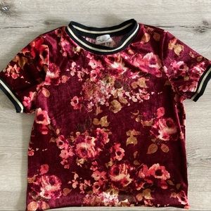 Satin Cropped Ringer Tee